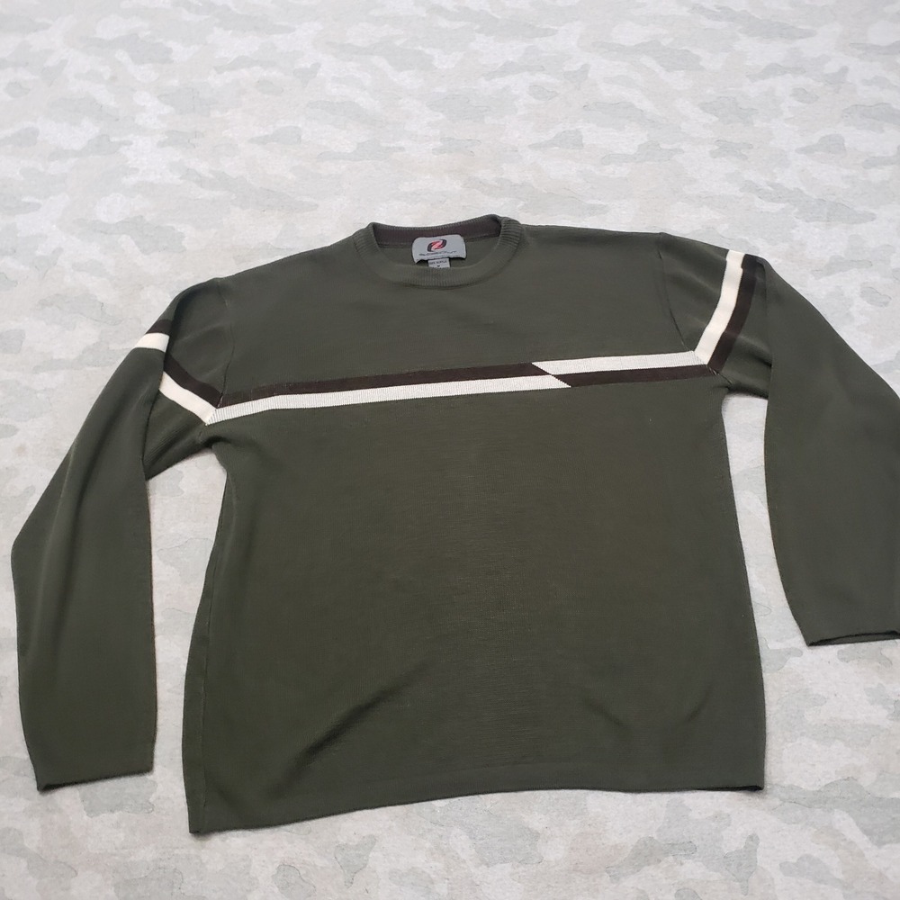 Vintage Sideout Sweater Mens Medium Green Y2k Pullover Long Sleeve Crew Neck